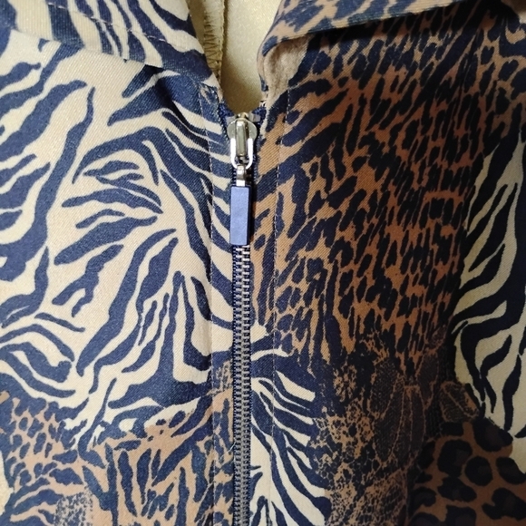 Studio C Leopard Print Jacket 24W | Zip Front Vintage Y2K Statement Fall Party - Picture 5 of 9